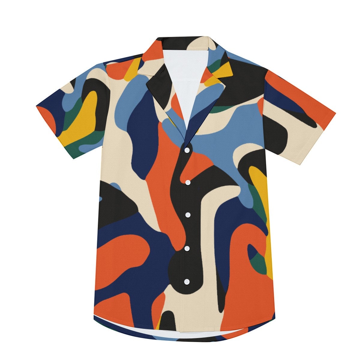 Abstract Shirt Men, Multicolor Shirt Men, 80s Style Shirt Abstract Shirt Men, Multicolor Shirt Men, 80s Style Shirt