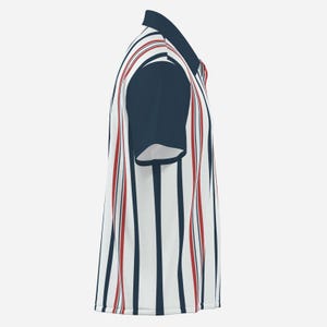 Retro overhemd heren, overhemd in vintage stijl, overhemd in jaren 50-stijl heren | Retro gestreept overhemd | Vintage rood wit blauw nautisch shirt, rockabilly-shirt afbeelding 7