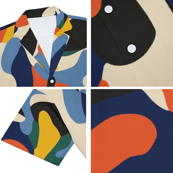 Abstract Shirt Men, Multicolor Shirt Men, 80s Style Shirt Abstract Shirt Men, Multicolor Shirt Men, 80s Style Shirt