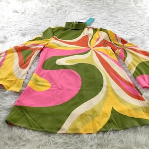 70s Dress Style, Bell Sleeve Dress, 70s mini dress, Boho Dress, Groovy 70s Style Dress, Bohemian dress, Hippie Dress, Disco Dress,Tent Dress image 2