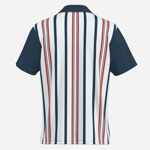 Retro Shirt Men, Vintage Style Shirt, Men’s 50s Style Shirt | Retro Stripe Shirt | Vintage Red White Blue Nautical Shirt, Rockabilly Shirt
