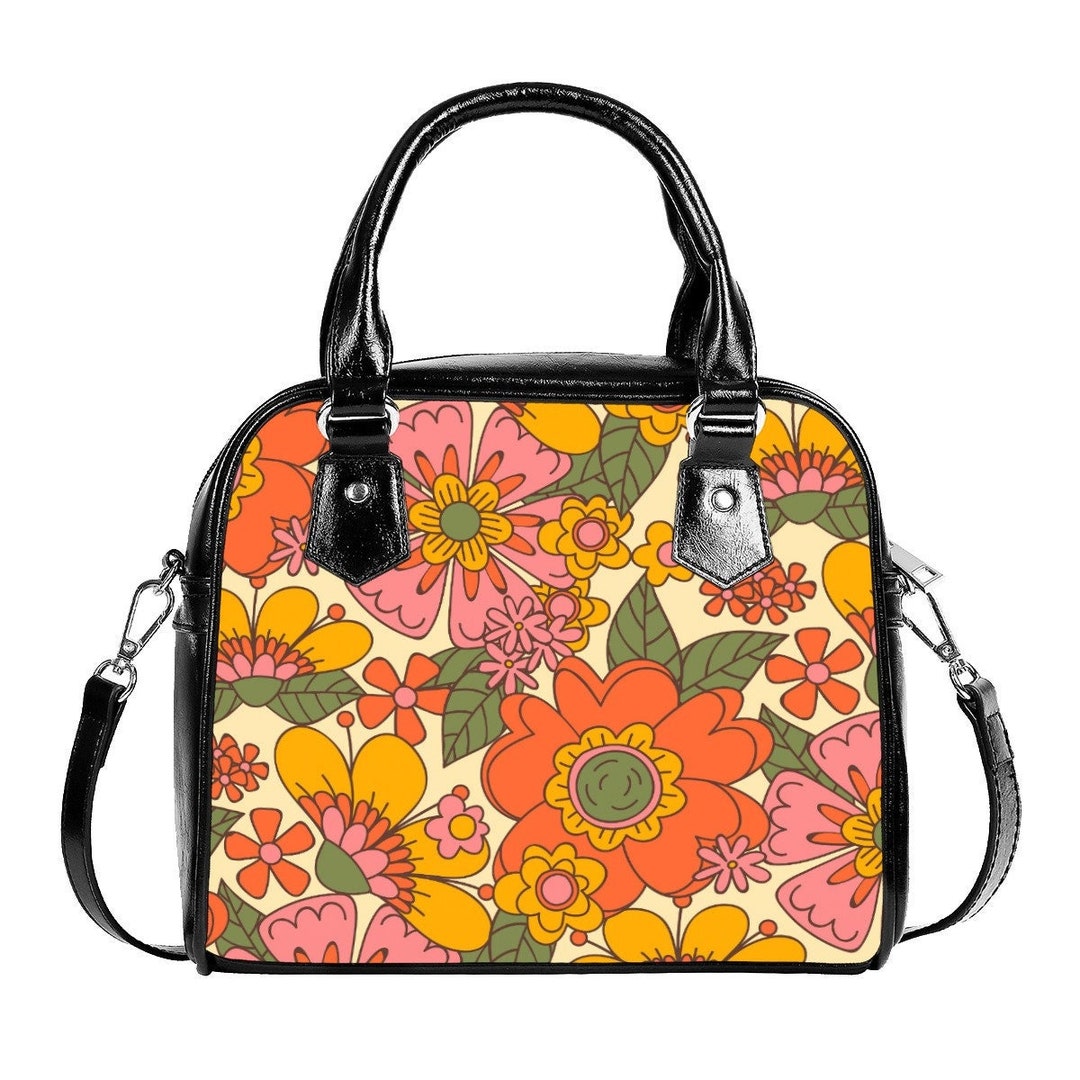 Satin Embroidered Floral Pattern Jacquard Mini Top Handle