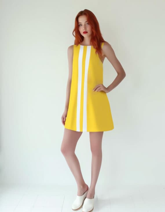 60s dress styles Fashion Dresses 5% Spandex Dress Length 60s Mod Stripe Shift Dress