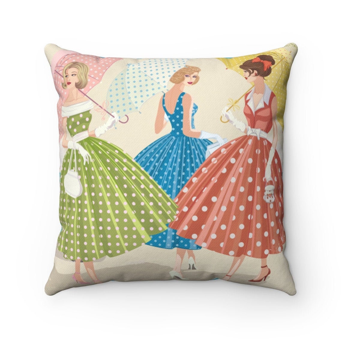 Retro Women Pillow Case Vintage Inspired Pillow Case Retro Etsy