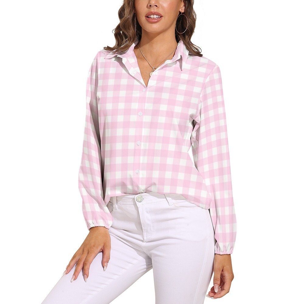 Thomas Pink Checkered-gingham Pink Long Sleeve Button-Down Shirt Size 6 -  75% off