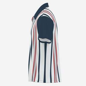 Retro overhemd heren, overhemd in vintage stijl, overhemd in jaren 50-stijl heren | Retro gestreept overhemd | Vintage rood wit blauw nautisch shirt, rockabilly-shirt afbeelding 6