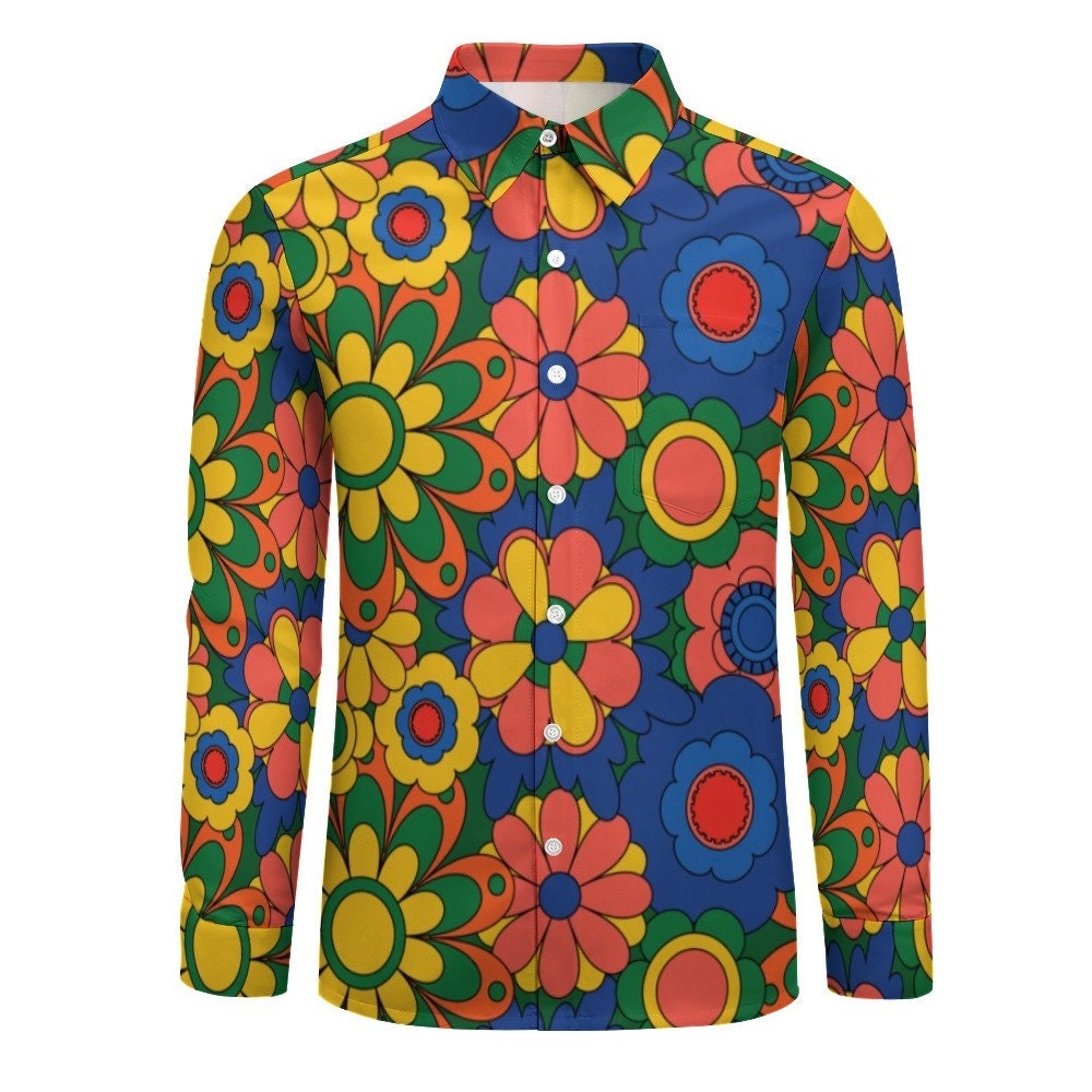 SYLVAN vintage 70s retro floral button up shirt / Lane Bryant