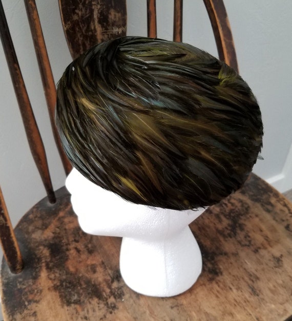 1940's Vintage Ladies Feather Hat Millinery Cockta