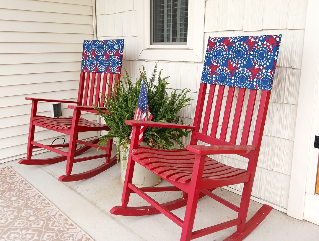 Patriotic Chair Back Covers Fourth of July Front Porch Patio Dining
