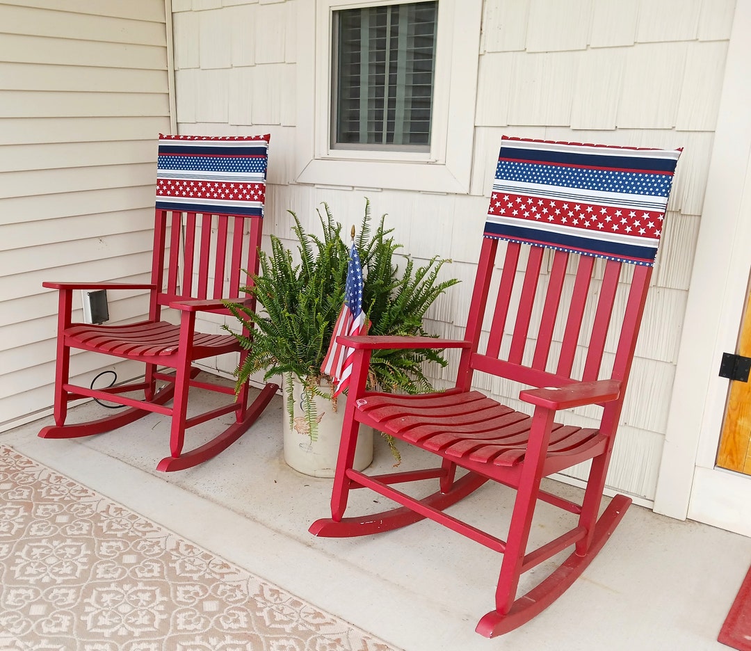 Patriotic Chair Back Covers Fourth of July Front Porch Patio Etsy