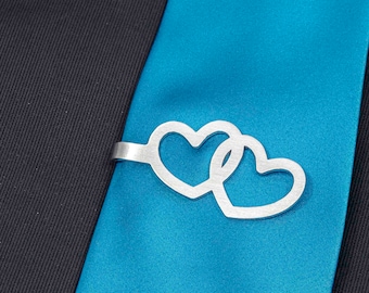 Pair of Hearts Tie Clip