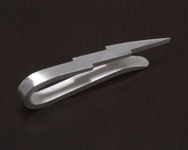 Lightning Bolt Skinny Tie Clip image 3