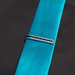 Carbon Fiber Stripe Skinny Tie Clip