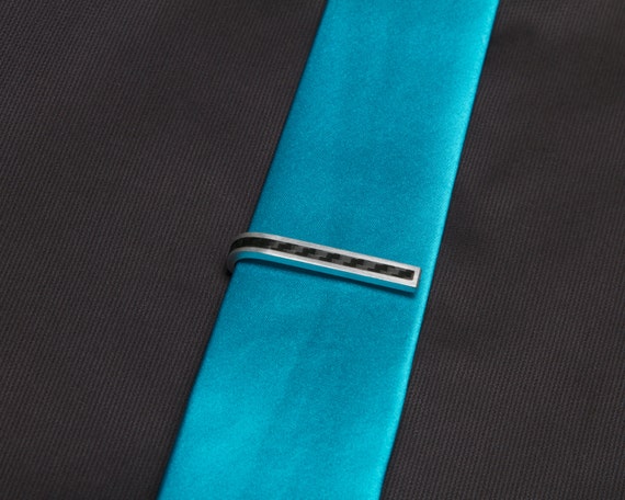 Carbon Fiber Stripe Skinny Tie Clip