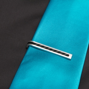 Carbon Fiber Stripe Tie Clip