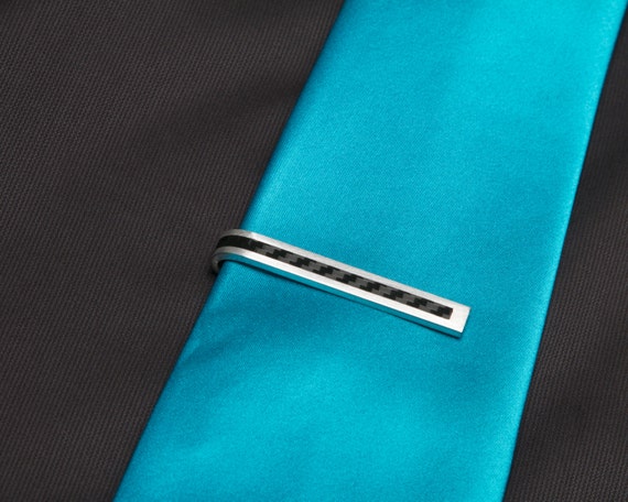 Carbon Fiber Stripe Tie Clip