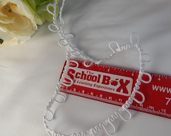 White Elastic Loop Trim: Bridal Button Loops, 5/8" Wide