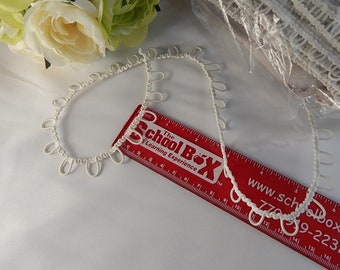 Ivory Bridal Loop Trim: Non-Stretch, 3/8" Wide, By the Yard