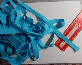 Rare TURQUOISE Lingerie Elastic - SOFT - 1/2" Plush Lingerie Elastic Trim - By The YARD - Lingerie Elastic - Panty Elastic Trim