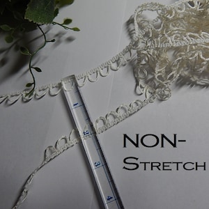 IVORY Bridal Loop Trim  - Non Stretch  - IVORY Non-stretch LOOP Trim 3/8&quot; up to 1/2&quot; Button