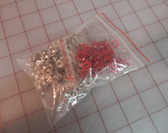 Color Open Snap SETS Size 15 - No Sew Snaps Silver &  Size 15  (3/8") 9.5mm Silver Open Metal Ring Prong  9.5mm Snap Fasteners Baby Clothing