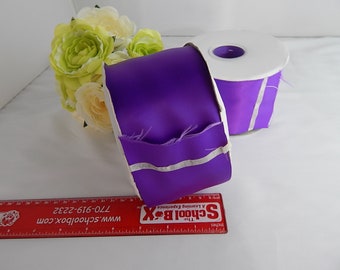 Purple Double Face Satin Ribbon: 3" Wide, 50 Yard Spool