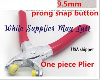 NO Sew Metal Snap PLIERS - Size 15  - (3/8") 9.5mm Silver Sets with Open Metal Ring Prong  9.5mm Snap Fasteners