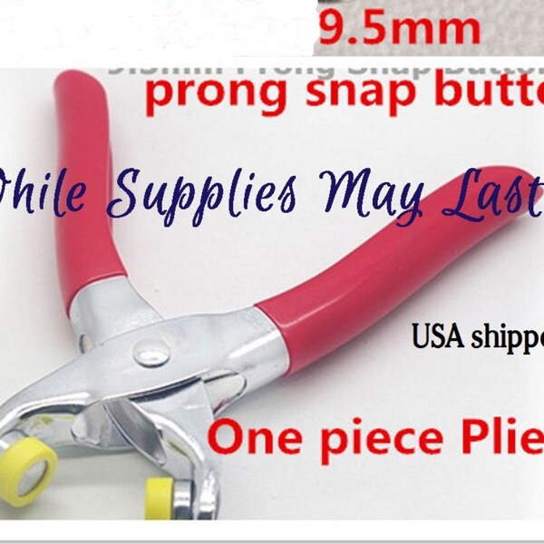 NO Sew Metal Snap PLIERS - Size 15  - (3/8") 9.5mm Silver Sets with Open Metal Ring Prong  9.5mm Snap Fasteners