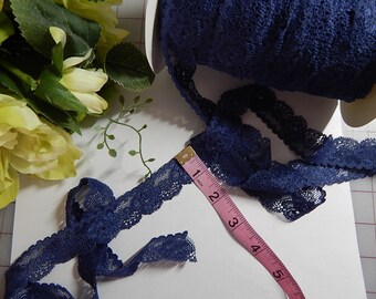 1" - One Inch Stretch Lace Trim COLORS -  SOFT Lace Trim - 5 yards - Stretch Lace Trim 1" Scallop Edge Lace Lingerie Lace