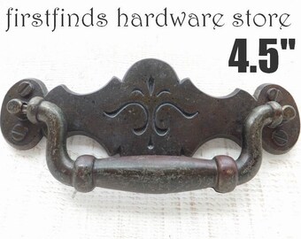 Antique French Drawer Handle Large Vintage Metal Pull Bronze Etsy