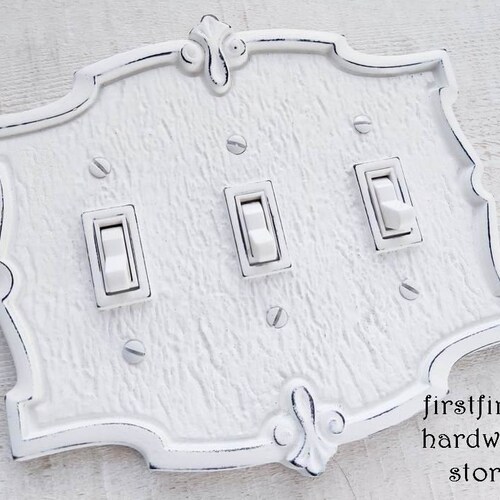 Shabby Chic White Light Switch French Farmhouse Vintage Rose Etsy