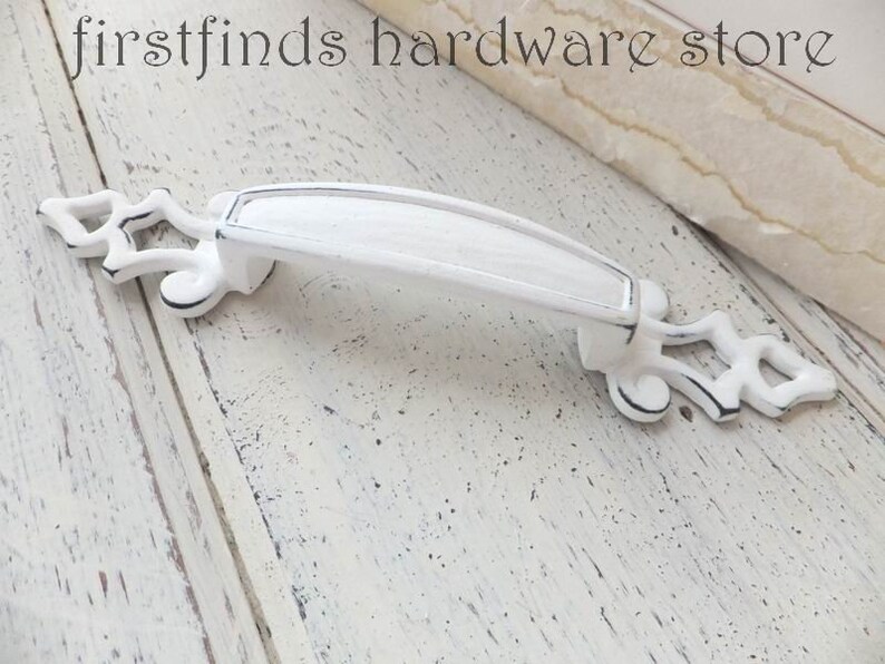SETS OF 2 White Kitchen Pantry Handles Shabby Chic Door Pull Etsy