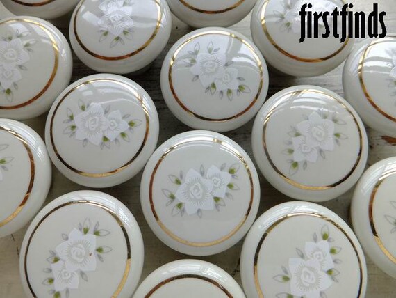 Screw Sale Knob Pull Door Cabinet Drawer Hand Paint Ceramic Flower