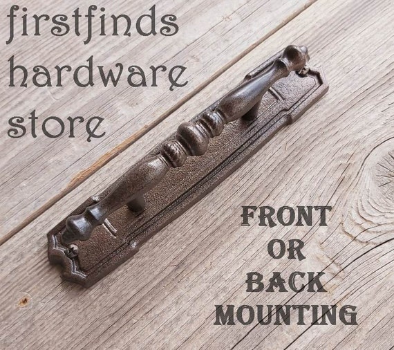 Sliding Barn Door Handles Painted Rustic Farmhouse Kitchen Cabinet Pull Metal Hardware Back Plate Black Brown Screws Included 3inch Mounting