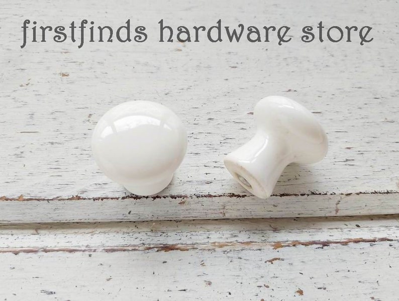 SETS OF 4 Ready to Ship White Vintage Ceramic Knobs Farmhouse image 0