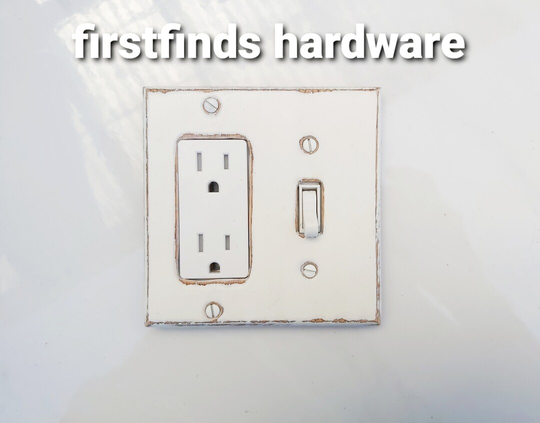 Shiplap White Wood Electrical Cover Light Switch Plate Shabby Chic ...