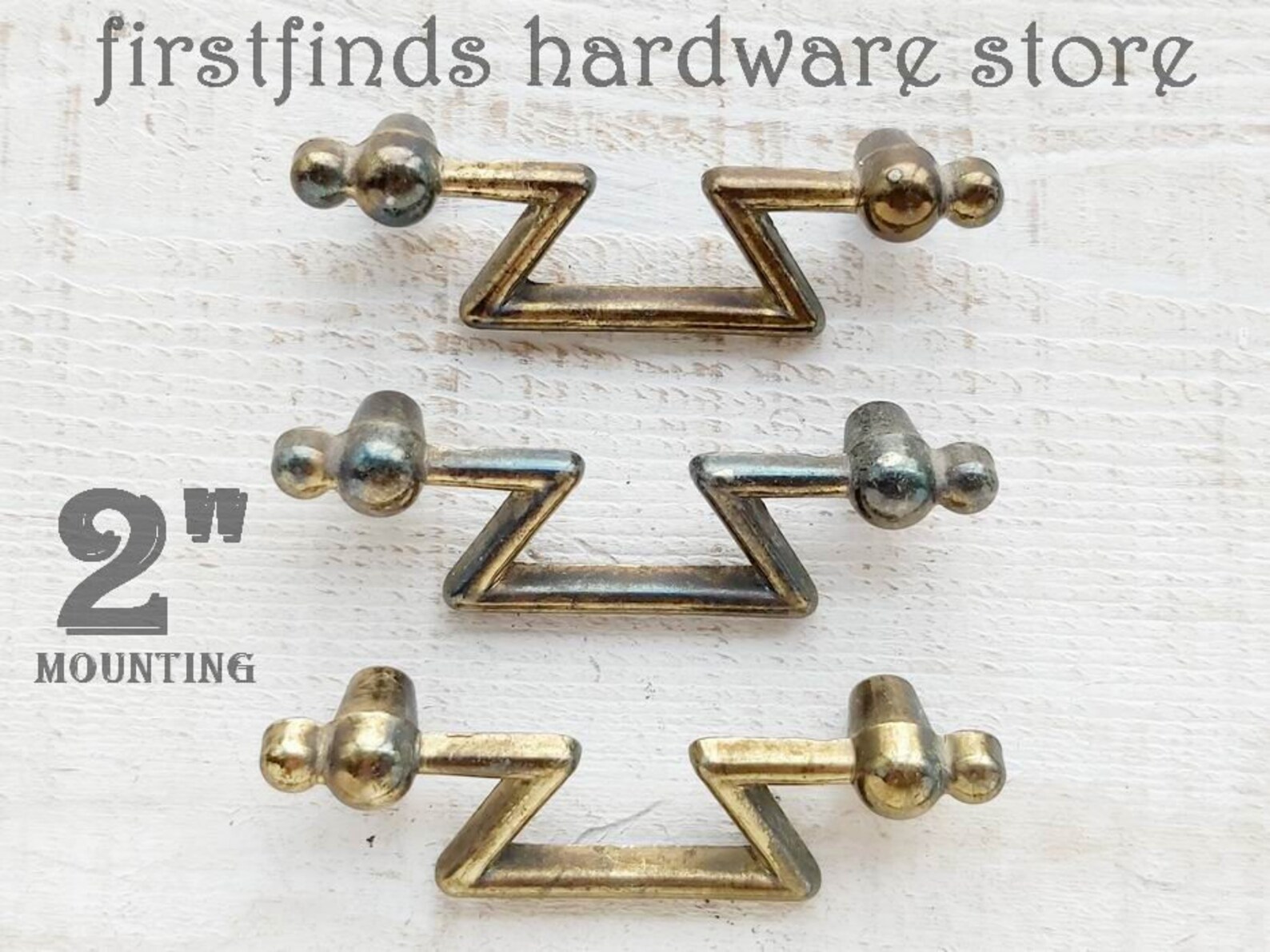 SET OF 3 Small MCM Drawer Pulls Vintage Furniture Handles Etsy