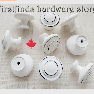 White Kitchen Knob Farmhouse Distressed Cabinet Pulls Painted Shabby Chic Furniture Hardware Dresser Drawer Cupboard Door Screw Inc 50avail