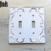 Jane reviewed Double Light Switch Distressed Victorian White Shabby Chic Electrical Plate Lite Cover Cottage Metal Wall Hardware Toggle DETAILS BELOW
