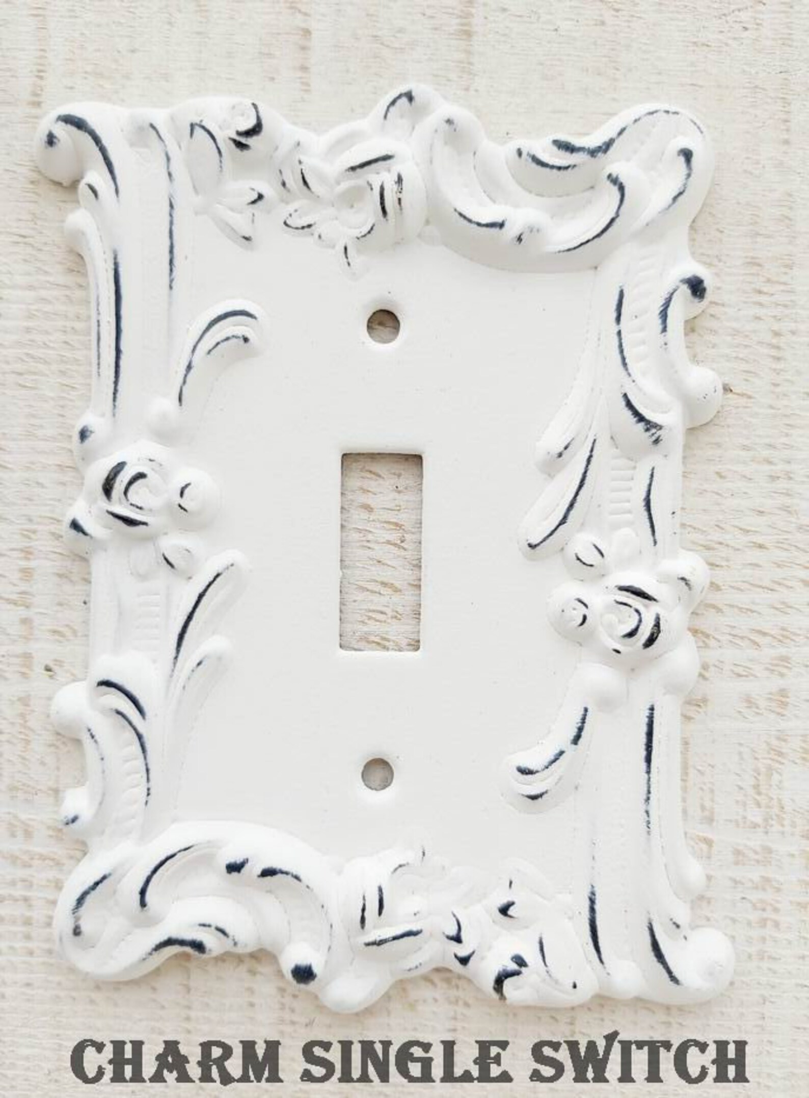 Shabby Chic White Light Switch French Farmhouse Vintage Rose Etsy