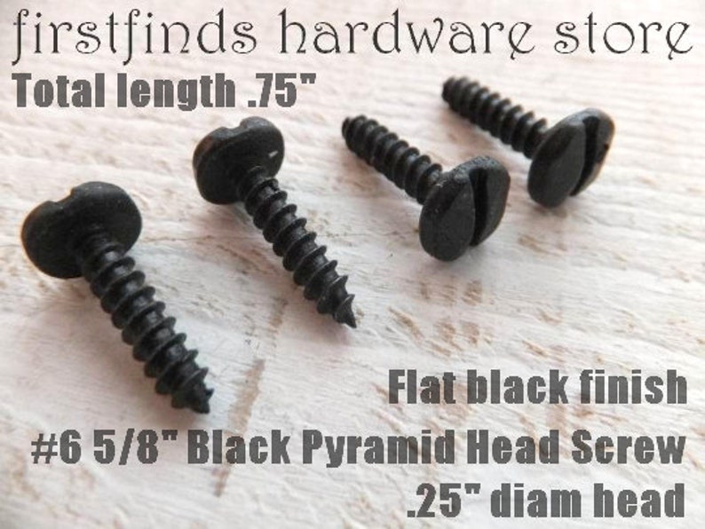 SETS OF 8 Decorative Pyramid Screws Painted White Black Rustic Etsy