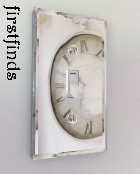 Mirrored Light Switch Plate Cover Electrical Cottage Decor Image 0