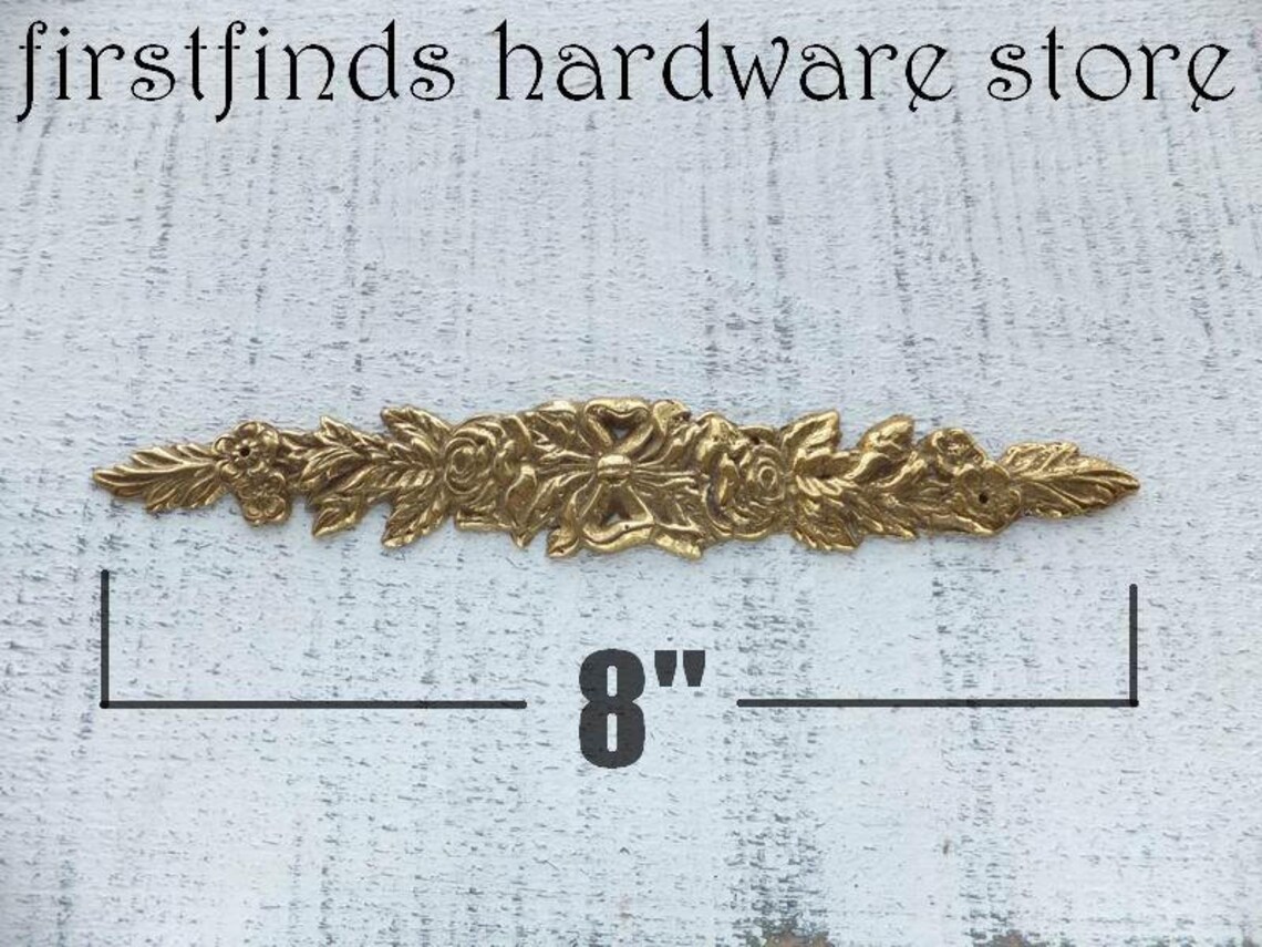 Metal Appliques Furniture Onlay Medium Sized Floral Bow Door Etsy