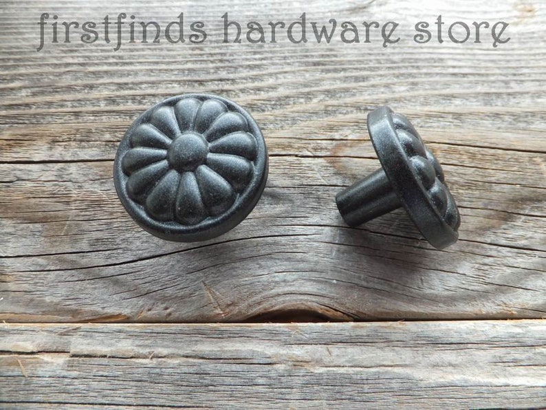 Dark Bronze Farmhouse Knobs Kitchen Cabinet Door Hardware image 0