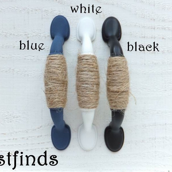 32 White Rope Handles Nautical Beach Cottage Pulls Cabinet Door And Drawer Hardware Kitchen Cupboard Jute Twine 3inch ITEM DETAILS BELOW