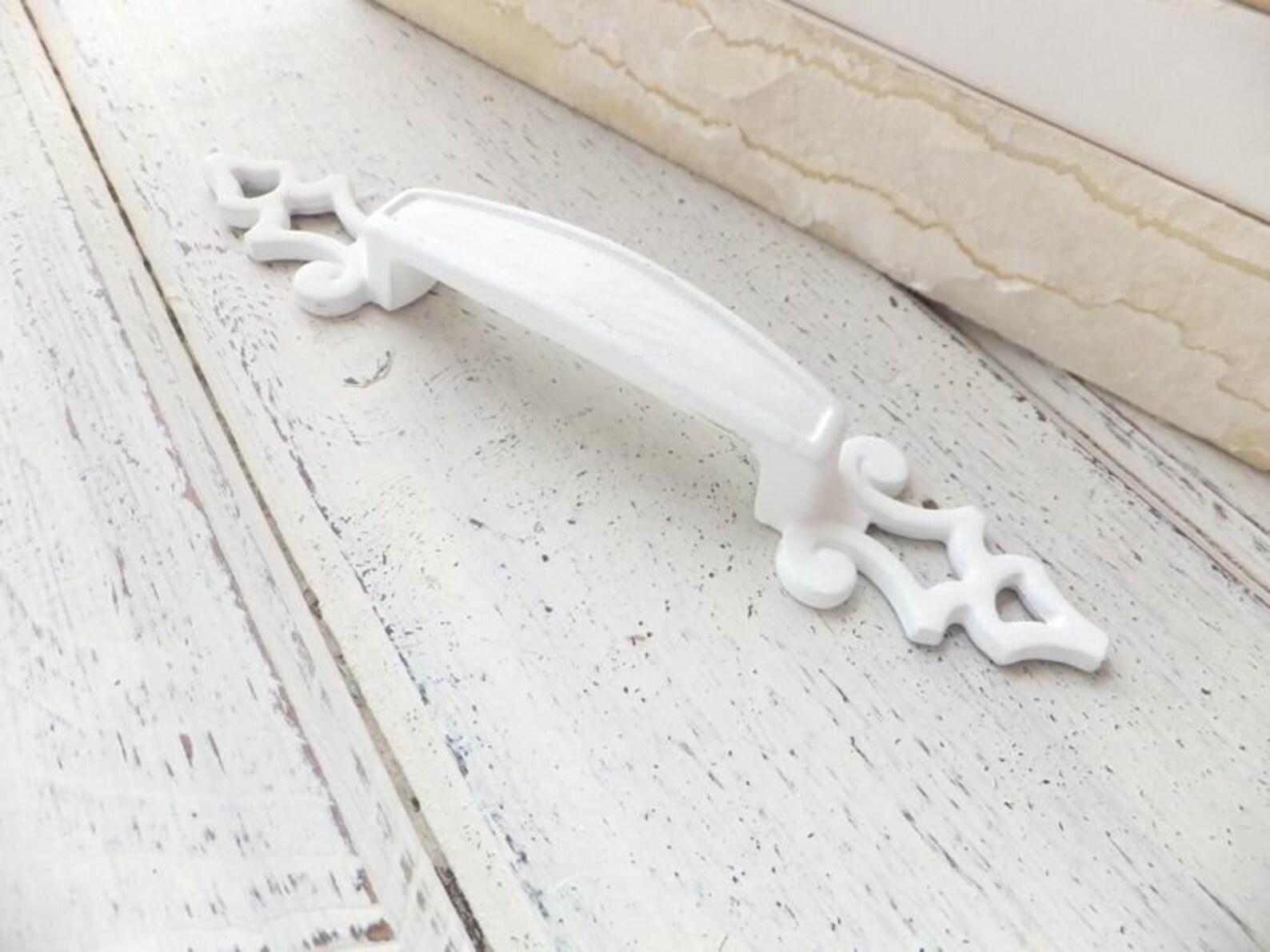 SETS OF 2 White Kitchen Pantry Handles Shabby Chic Door Pull Etsy