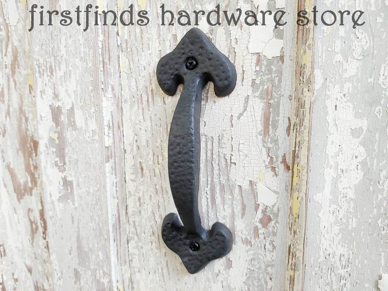 Charcoal Black Cast Iron Door Handle Farmhouse Sliding Door image 0