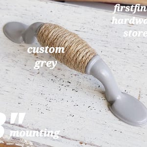 Nautical Rope Handles Wrapped Coastal Drawer Pull Cabinet Hardware Painted in White or Grey for  Seaside Beach Lake House Decor 50 AVAIL