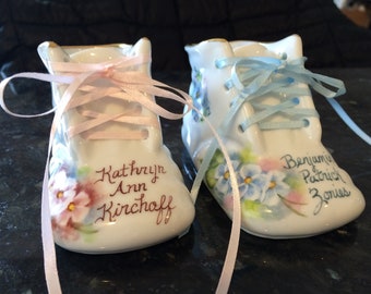 porcelain dipped baby shoes