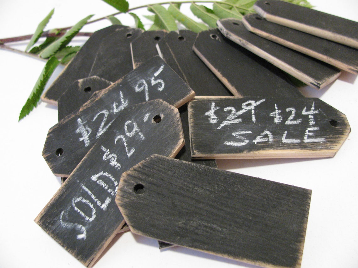 72 Wood Chalkboard price tags Reusable 1 1/4W x Etsy